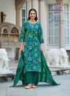 Alexa Vol 6 By Radhika Vertican Silk Foil Printed Kurti With Pant Dupatta Wholesale In India